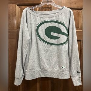 Green Bay Packers Nike Dri-Fit Long Heather Grey Sleeve Womens Shirt Size Medium